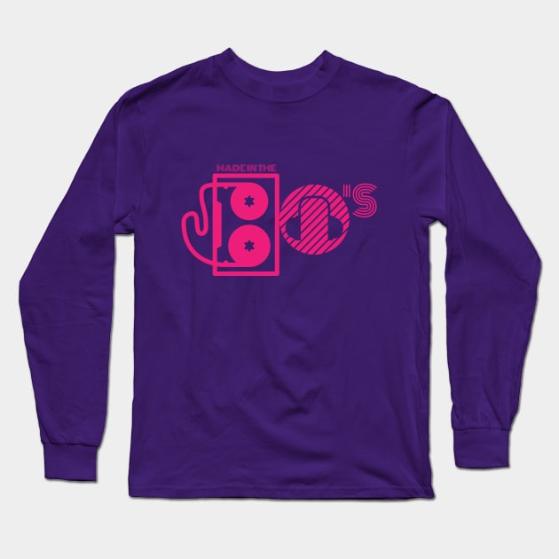 Made in the 80s Neon Pink Long Sleeve T-Shirt by Artist Rob Fuller